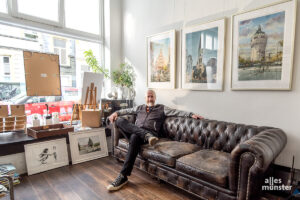 In Jörg Hartmanns Atelier findet am Samstag die Buchveröffentlichungsfeier statt. (Foto: Michael Bührke)