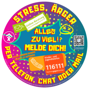 So sieht der Sticker aus. (Grafik: Kinderschutzbund Münster)