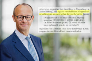 Wegen einer Äußerung von CDU-Chef Friedrich Merz stellte ein Münsteraner Strafanzeige wegen Volksverhetzung. (Foto: Tobias Koch / Bildmontage)